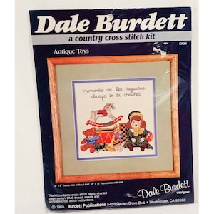 Antique Toys Counted Cross Stitch Kit Dale Burdett CK84 1985 Doll Rocking Horse