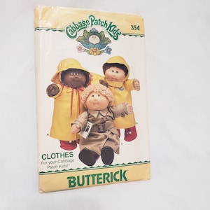 Raincoat Trench Doll Clothes Cabbage Patch Kids Pattern 354 Butterick 1985 Uncut