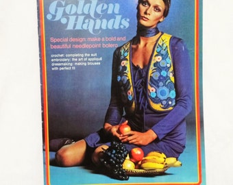 Golden Hands Magazine Needlepoint Bolero Part 16 Vol 2 Crochet Guide 70s