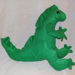Dinosaur Green Felt Handmade Plush Stuffed Animal 19&quot;