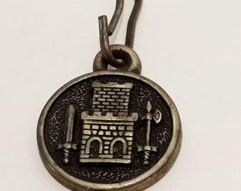Medieval Castle Sword Necklace Pendant or charm 1" Gray Resin
