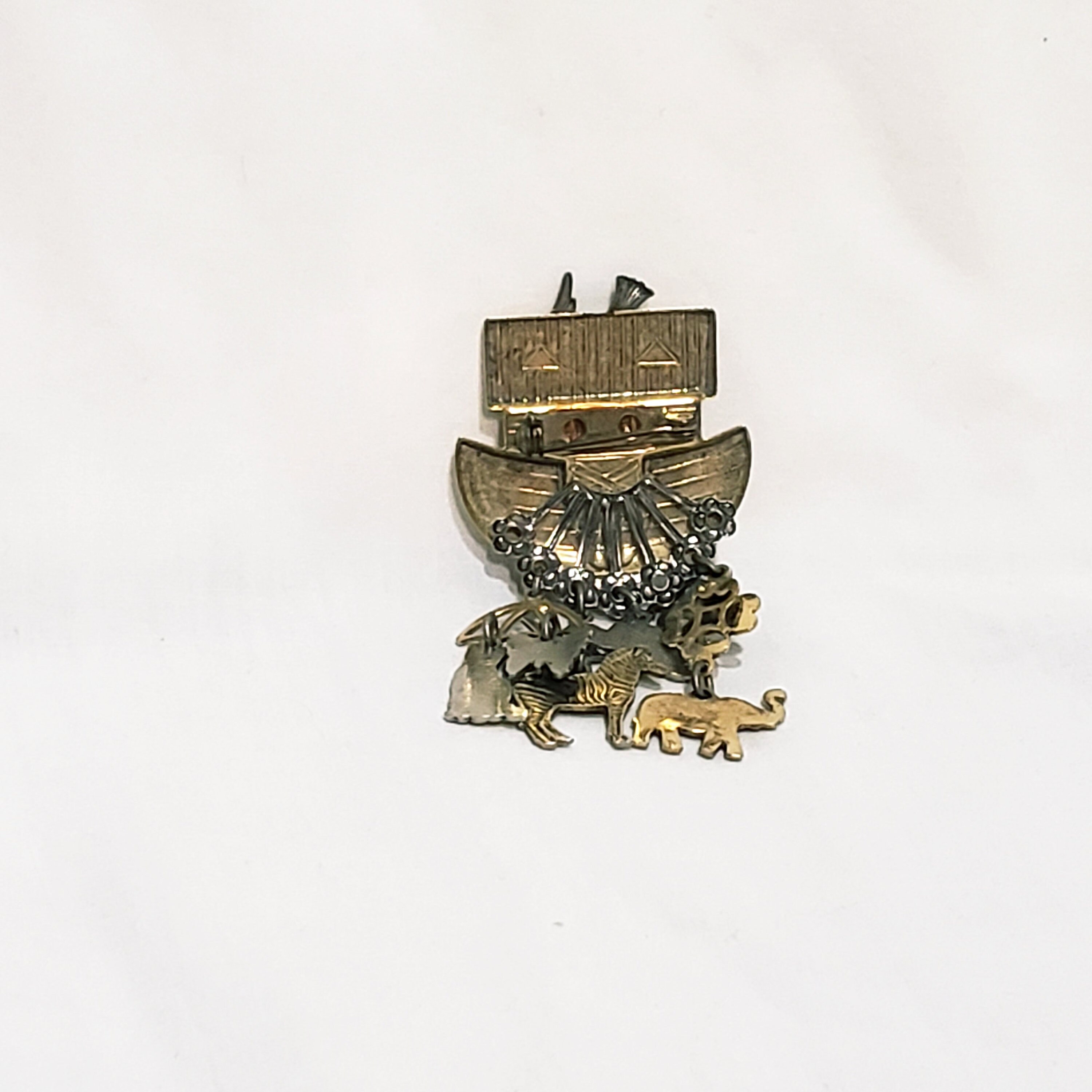 Vintage Brass Noah’s Ark Safari Animal Charm Keychain Bag Charm Giraffe Zebra Safari Animal Charms | Set of 6 Snap-On Safari Animals main image 4