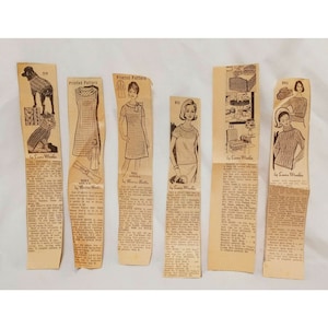 Lot 6 Newspaper Clippings Sewing Pattern Ads 1960s Laura Wheeler Marian Martin