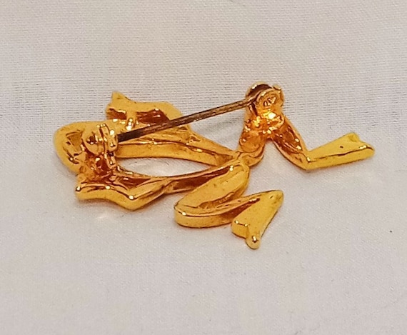Frog Outline Open Brooch Vintage 1.5" Metal Oryx … - image 4