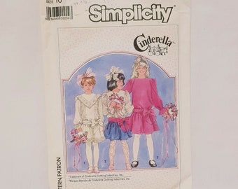 Cinderella Girls Dress Size 10 Simplicity 7865 Sewing Pattern Pre cut 1986