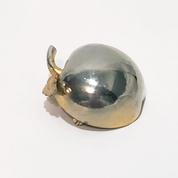 Apple with Leaf Solid Front Metal Brooch Pin 1.5"… - image 5