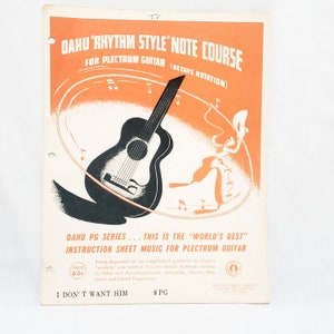 I Don&#39;t Want Him Guitar Sheet Music Oahu Rhythm Style Note Course 8PG 1966