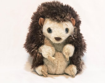 Folkmanis Puppets Hedgehog Plush Stuffed Animal 6" Brown Tan