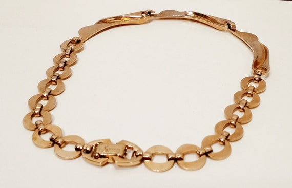 Vintage Sperry Choker Link Chain Necklace Gold To… - image 7