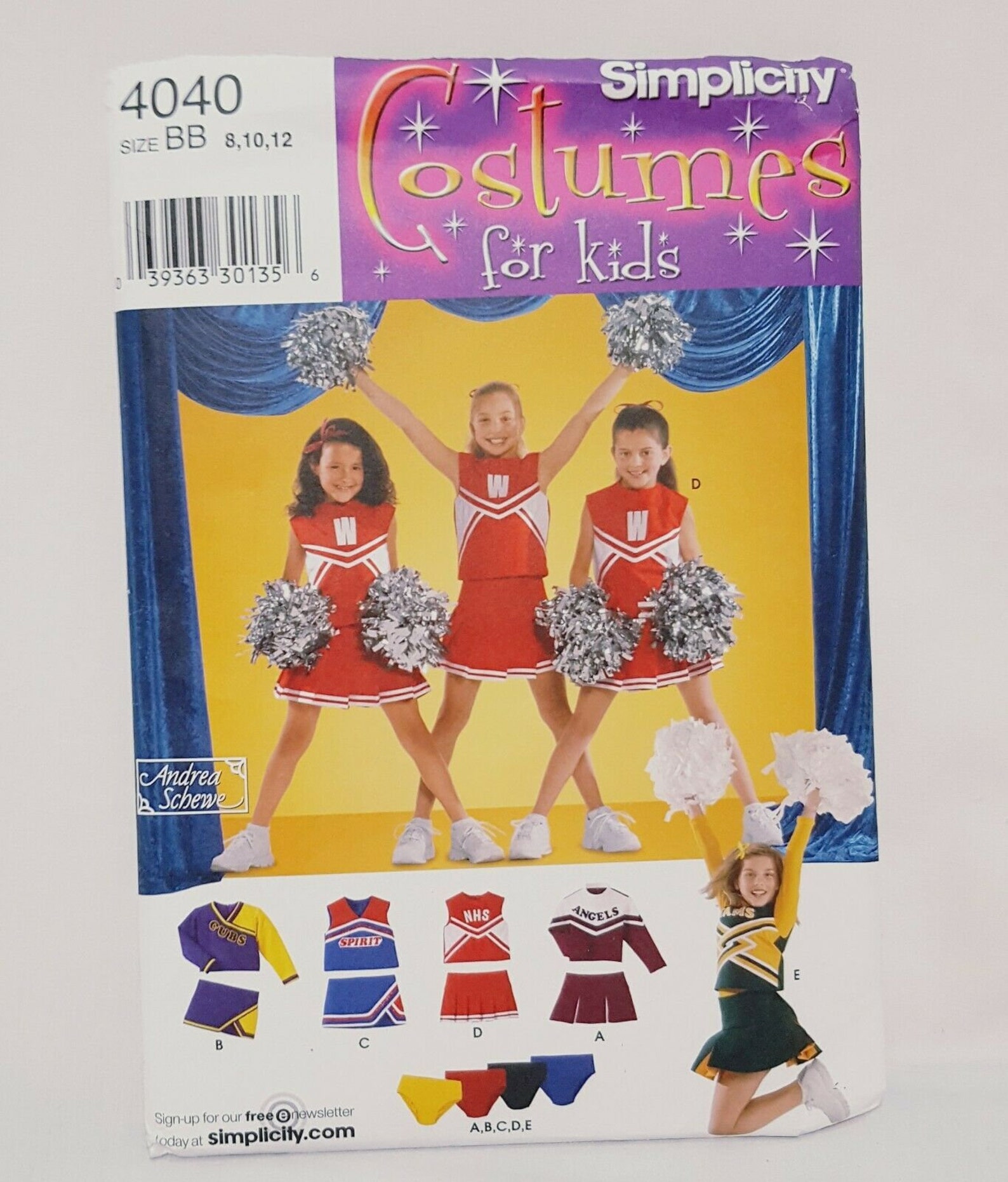 Child Girls Cheerleader Costume Sewing Pattern Simplicity 4040 Etsy
