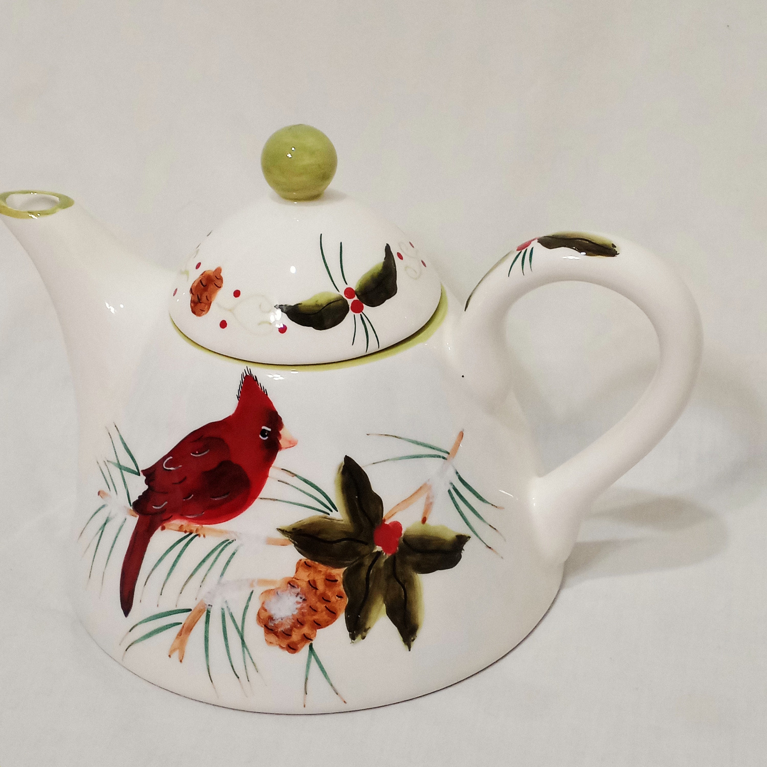 Vintage Cardinal Fashion Stove Teapot Decorative Ceramic Stove Top Tea Pot