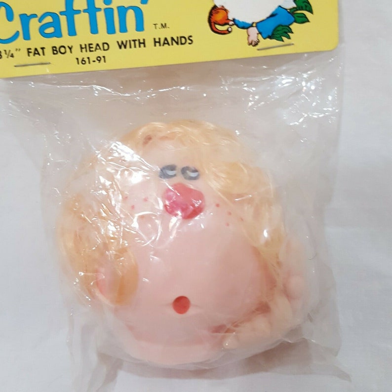 Doll Head Fat Boy with Hands 3 14 Old Stock Doll Craftin/' 161-91 Blond Hair