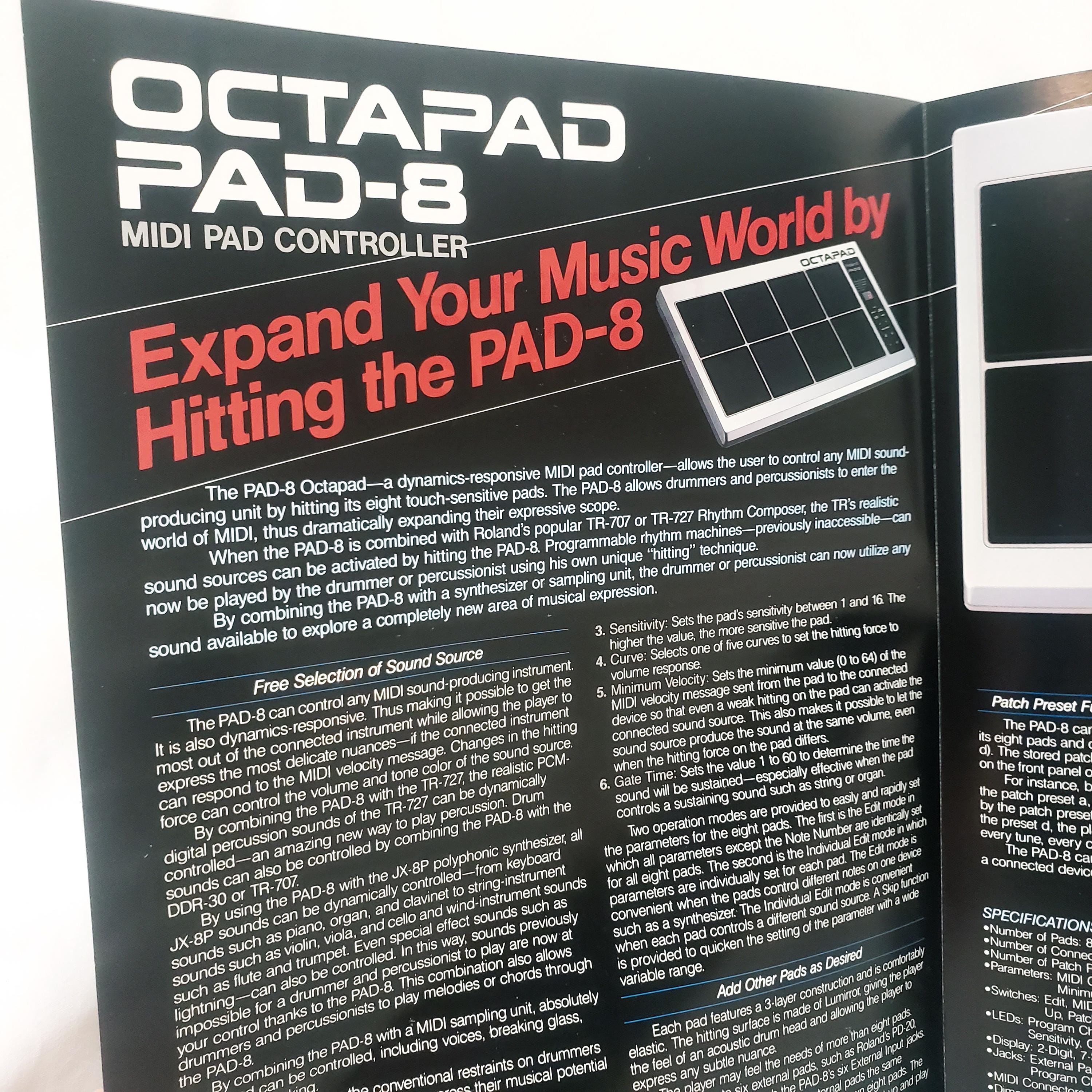 Roland Octapad PAD-8 Midi Electronic Musical Instruments Brochure