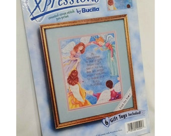 Hija Ángeles Contados Punto de Cruz Kit Pre-Impresión Xpressions Bucilla 42504