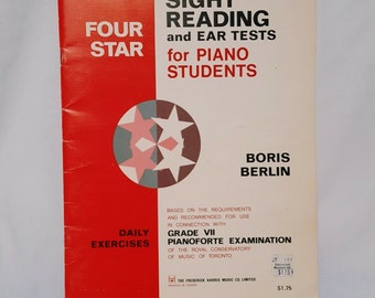 Piano Students Four Star Sight Reading and Ear Tests Grade 7 Boris Berlin 1970