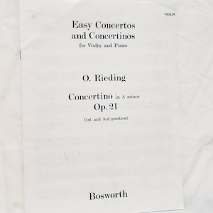 Concertino in A Minor Op. 21 Easy Concertos Violin Piano Sheet Music O Rieding