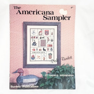 Americana Sampler 21 Country Miniatures Cross Stitch Booklet Dale Burdett 1982