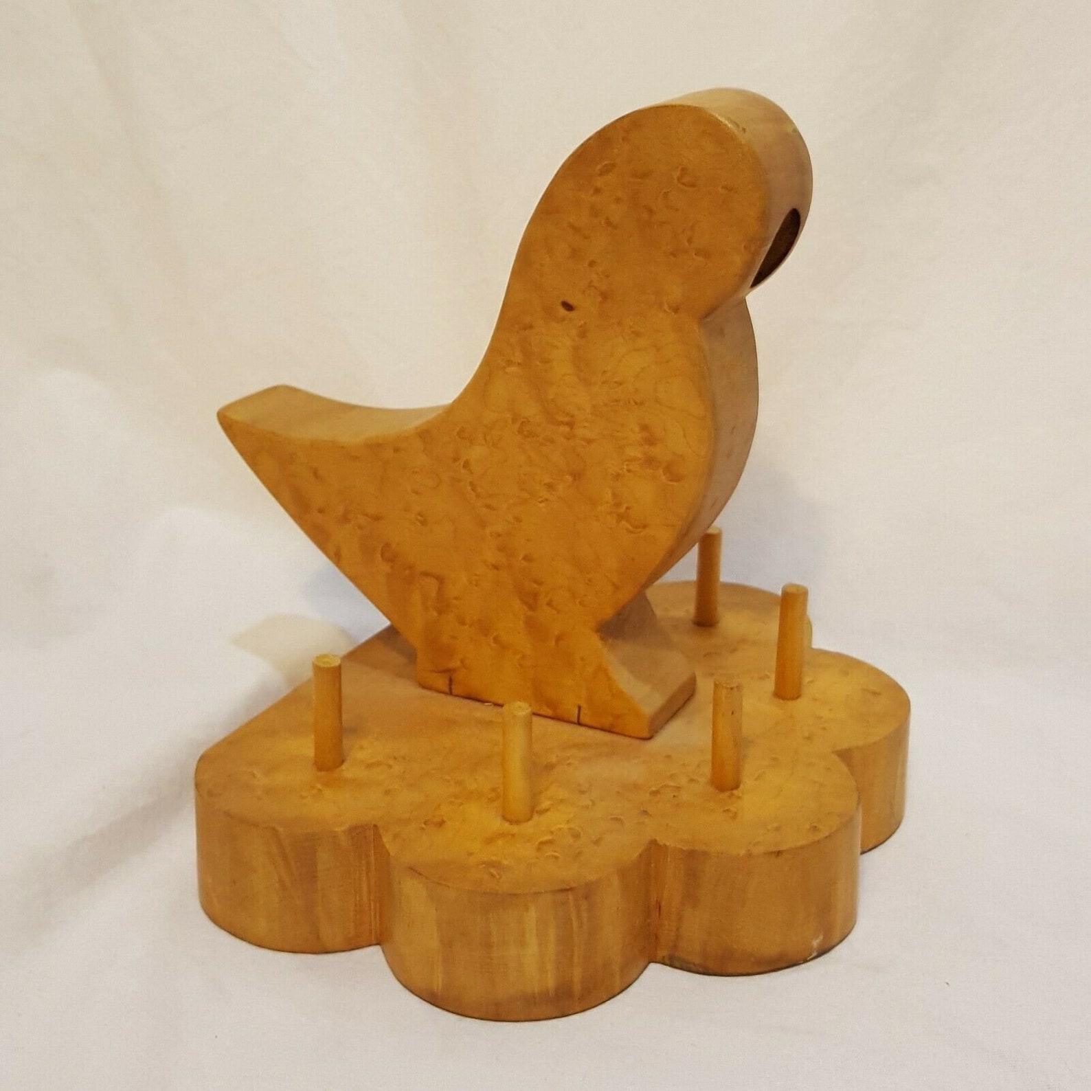 Vintage Wooden Bird Sewing Scissor Thread Holder Handmade Etsy