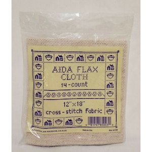 Flax Cross Stitch AIDA Cloth Fabric 14 Count 12” x 18”  56181
