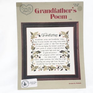Grandfather&#39;s Poem Counted Cross Stitch Pattern Leaflet Cross My Heart 1985