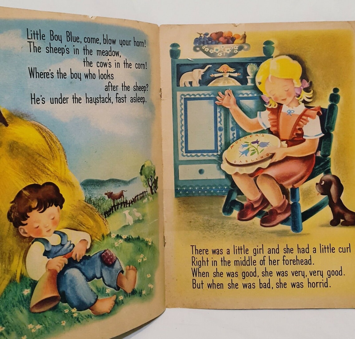 Nursery Rhymes Book 1946 Vintage Whitman Book Erika Weihs Etsy