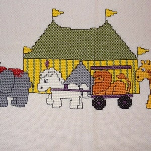 Circus Baby Girl Boy Blanket Unisex Newborn Finished Cross Stitch Handmade