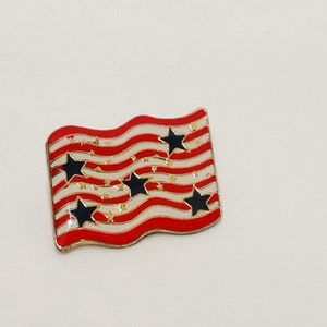 American Flag Stars and Stripes Pin Brooch 1" Enamel Red White Blue