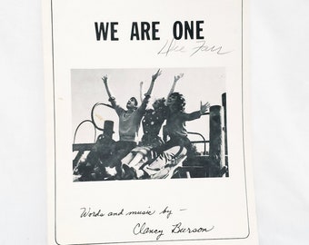 We are One           Words and Music by Clancy Burson Sheet Music 1982 Piano