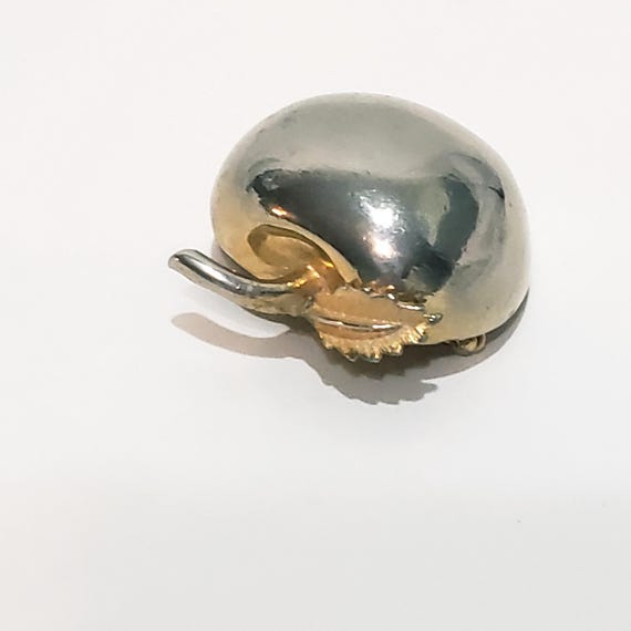 Apple with Leaf Solid Front Metal Brooch Pin 1.5"… - image 6