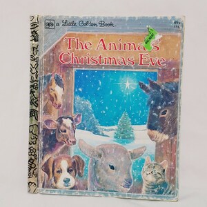 The Animals Christmas Eve Children 1977 Hardcover Little Golden Book Manger