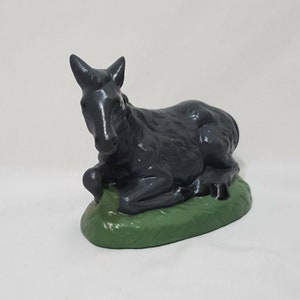Nativity Donkey Laying Down Christmas Hand Painted Atlantic Mold Ceramic 3.5&quot;