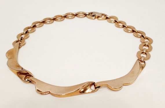 Vintage Sperry Choker Link Chain Necklace Gold To… - image 5