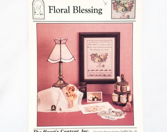 Floral Blessing Sampler Pattern Cross Stitch Leaflet #16 The Heart's Content