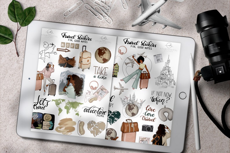 Goodnotes Stickers Travel Icons Goodnotes 5 Travel Etsy