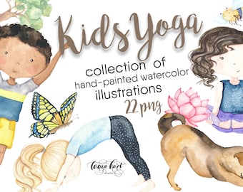 Clipart For Kids, Yoga Poses Png, Watercolor Clipart, Kids Yoga Clipart, Yoga Graphics Png, Exercise Clip Art, Yoga Graphics Png