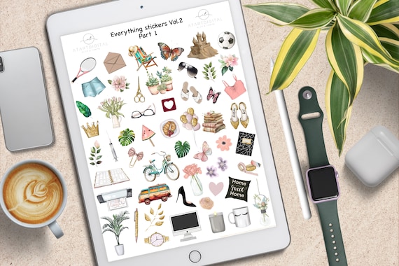 Everything GoodNotes Stickers for Digital Planner, GoodNotes Stickers Icons, Everyday To Do's Stickers, GoodNotes Stickers