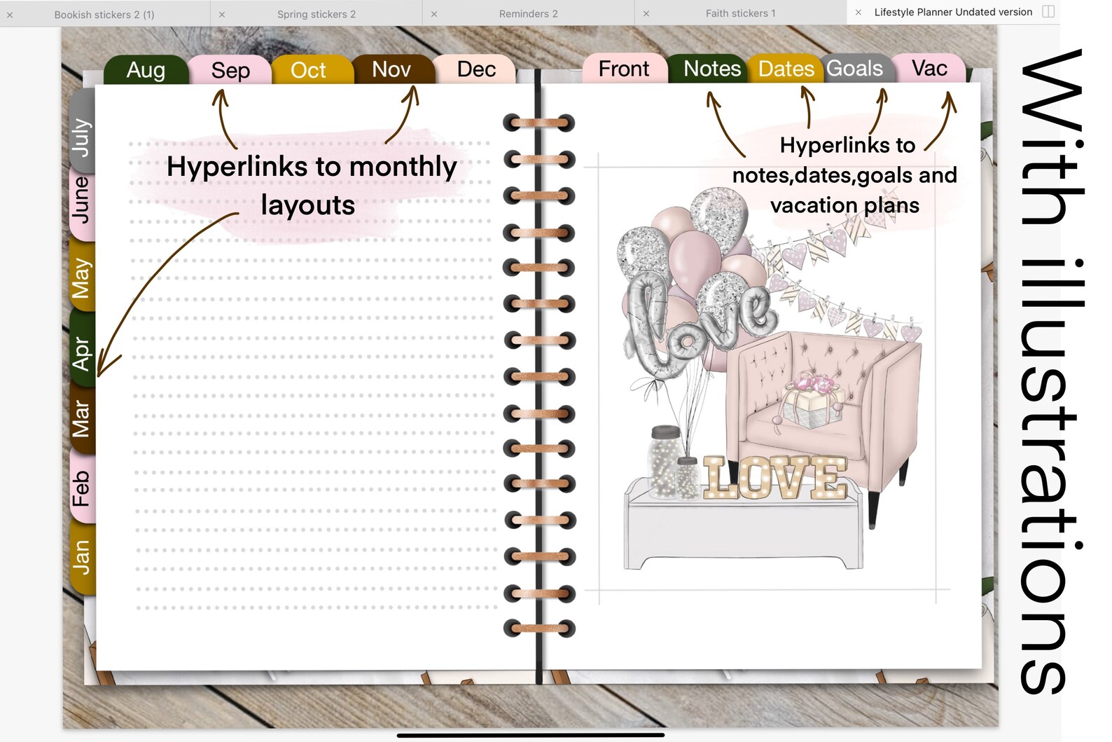 Goodnotes planner Digital planner Undated PlannerDigital Etsy
