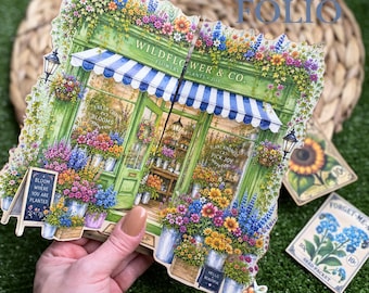 Flower Shop Blumensamen Folio Printable | Botanische Junk Journal Einlage | | Aquarell Junk Journaling Taschen | DIY Geschenk für Handwerker