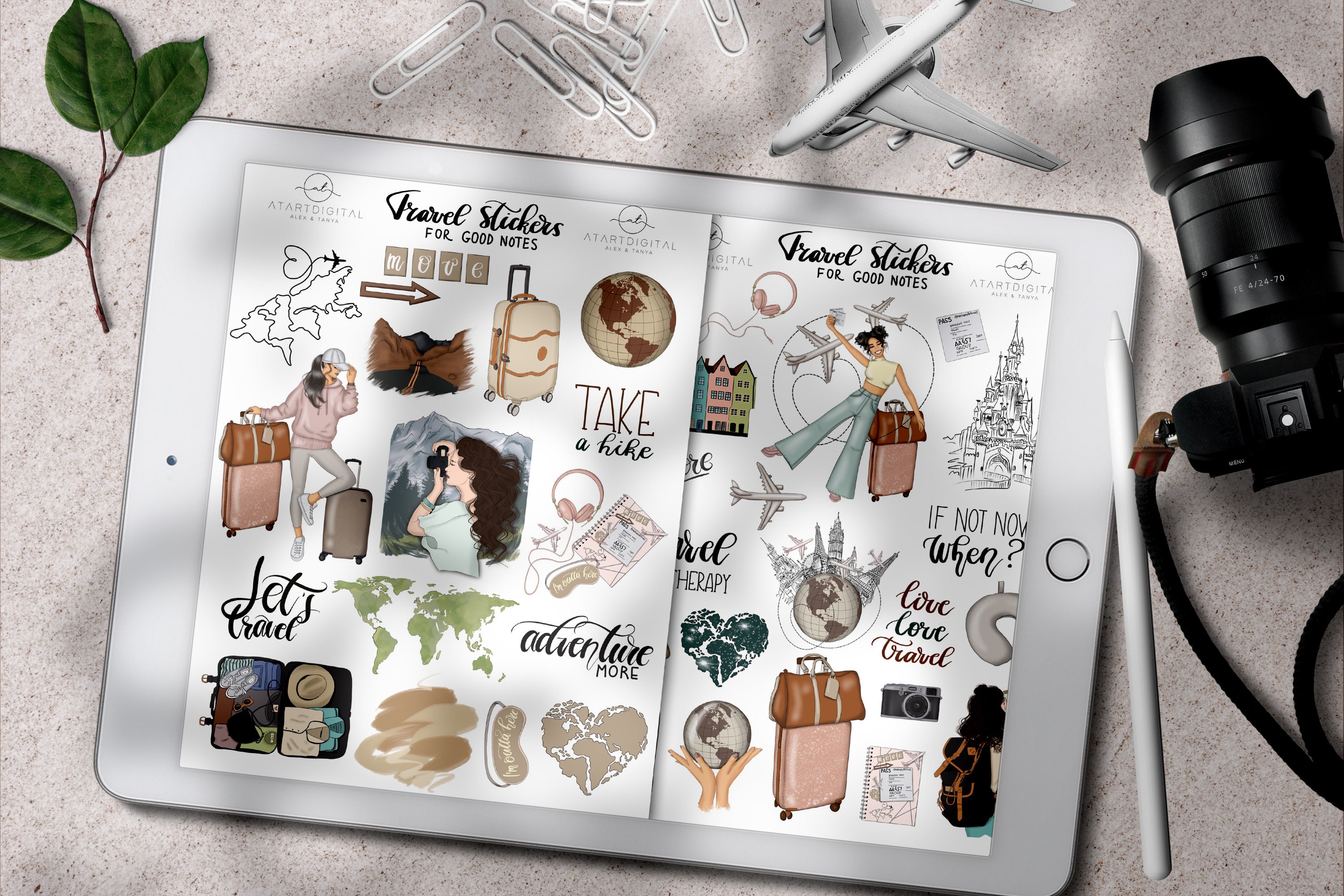 Goodnotes Stickers Travel Icons Goodnotes 5 Ipad Planner Etsy