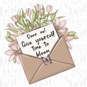 Motiverende sticker Dear Me png, zelfliefdesticker voor digitale planner, digitale png-download, citaat geestelijke gezondheid, liefde voor jezelf png