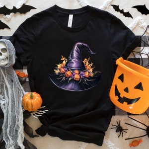Halloween Witch Hat PNG Sublimation With Watercolor Flowers - Etsy