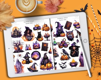 Witchy Halloween Sticker Pack: GoodNotes Planner Stickers (Digital Download)