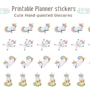 Printable Stickers, Unicorn Stickers, Unicorn Planner Stickers, Life ...