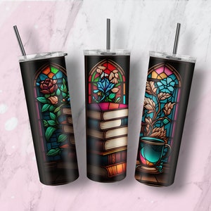 Bookworm Gifts, Booklover Image, 20Oz Skinny Tumbler, Book Lover Tumbler