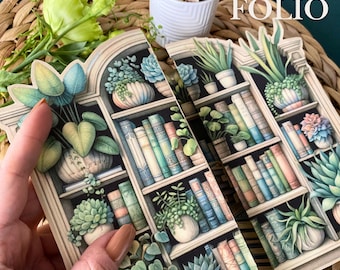 Druckbare Bücherregal Folio | Buchliebhaber Junk Journal | Bücher Ephemera | Lektüre-Sammelalbum-Einsatz | DIY Geschenk für Handwerker