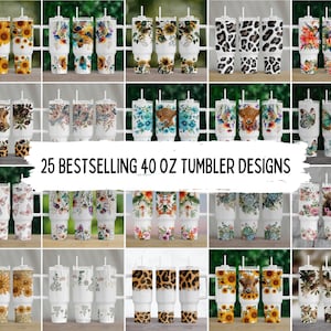 40 Oz Tumbler Quencher Wrap Bundel Commercieel gebruik 40 Oz Design Sublimatie Afdrukken Digitale Download Png-bestand
