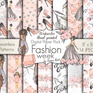 Carta digitale floreale, carta digitale moda, carta della settimana della moda, carta digitale femminile, motivi floreali, carta primaverile, New York, tacchi alti