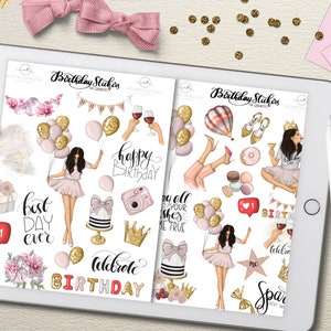 Birthday Stickers Goodnotes Planner, Birthday Icons, Birthday Girl, iPad Planner, Goodnotes Files, Digital Planner, Goodnotes Stickers image 1