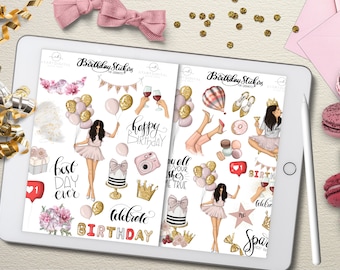 Birthday Stickers Goodnotes Planner, Birthday Icons, Birthday Girl, iPad Planner, Goodnotes Files, Digital Planner, Goodnotes Stickers