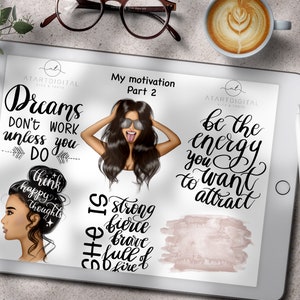 GoodNotes Stickers, Motivational Icons, Manifestation Image, Women Stickers, Planner Stickers, Empowerment Stickers, Digital Stickers
